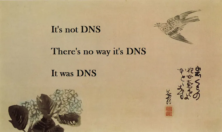 It's not DNS; There's no way it's DNS; It was DNS.